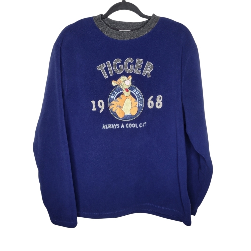 Vintage Disney Store Exclusive Tigger Always A Cool Cat Fleece Sweatshirt Size M